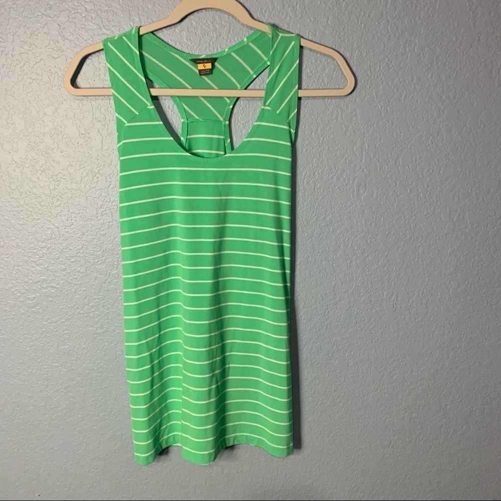 Eddie Bauer Mint Green Stripe Racerback Tank Top
